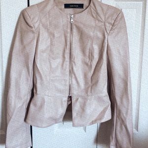 Zara Blush Pink Leather Jacket